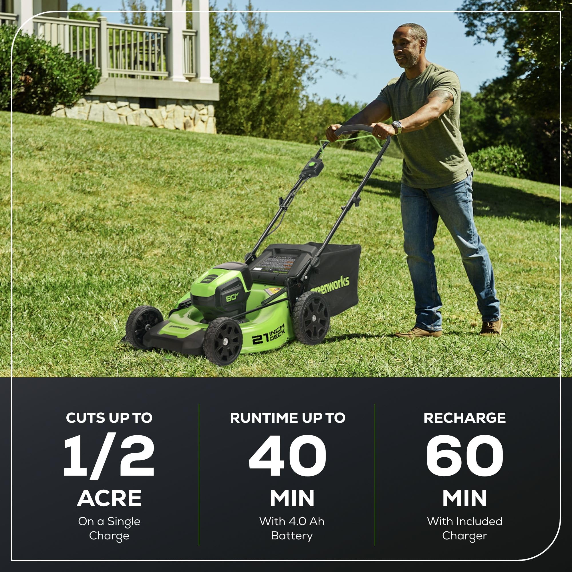Greenworks 80V 21" Brushless Cordless Lawn Mower - Image 14